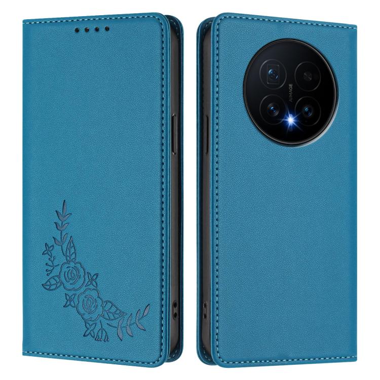 For Honor Magic8 Peony Embossed Magnetic RFID Vegan Leather Phone Case