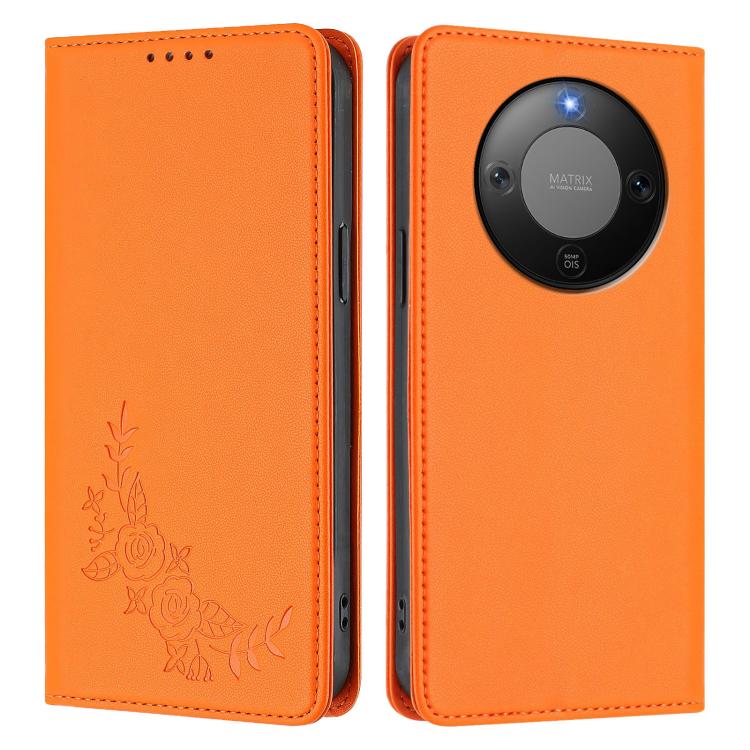 For Honor Magic8 Lite / Honor X9d 5G Peony Embossed Magnetic RFID Vegan Leather Phone Case