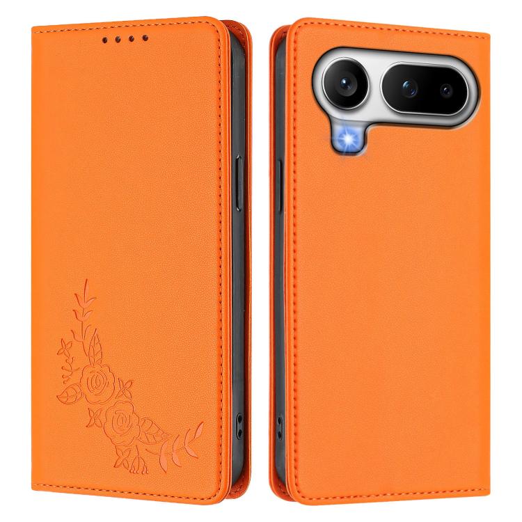 For Honor Magic8 Pro Air 5G Peony Embossed Magnetic RFID Vegan Leather Phone Case