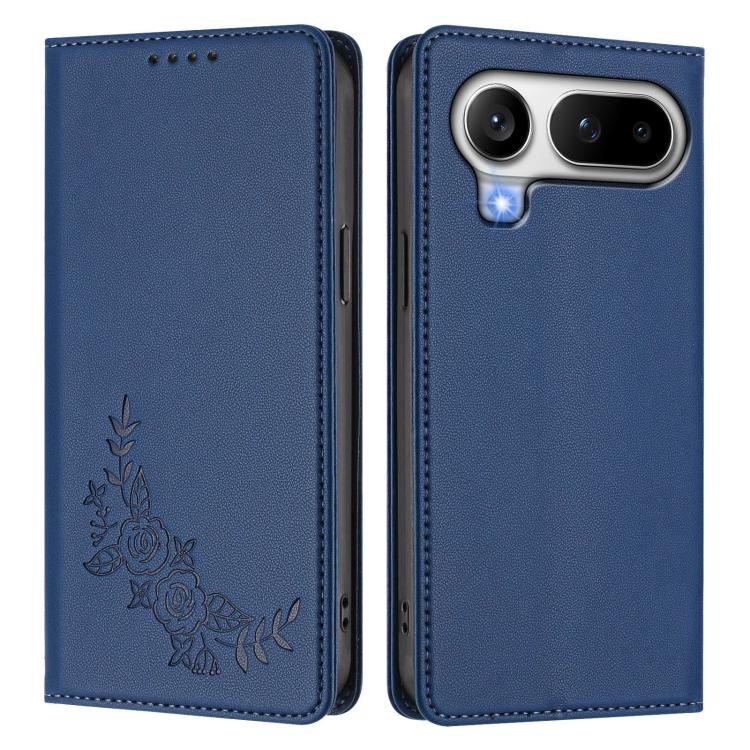 For Honor Magic8 Pro Air 5G Peony Embossed Magnetic RFID Vegan Leather Phone Case