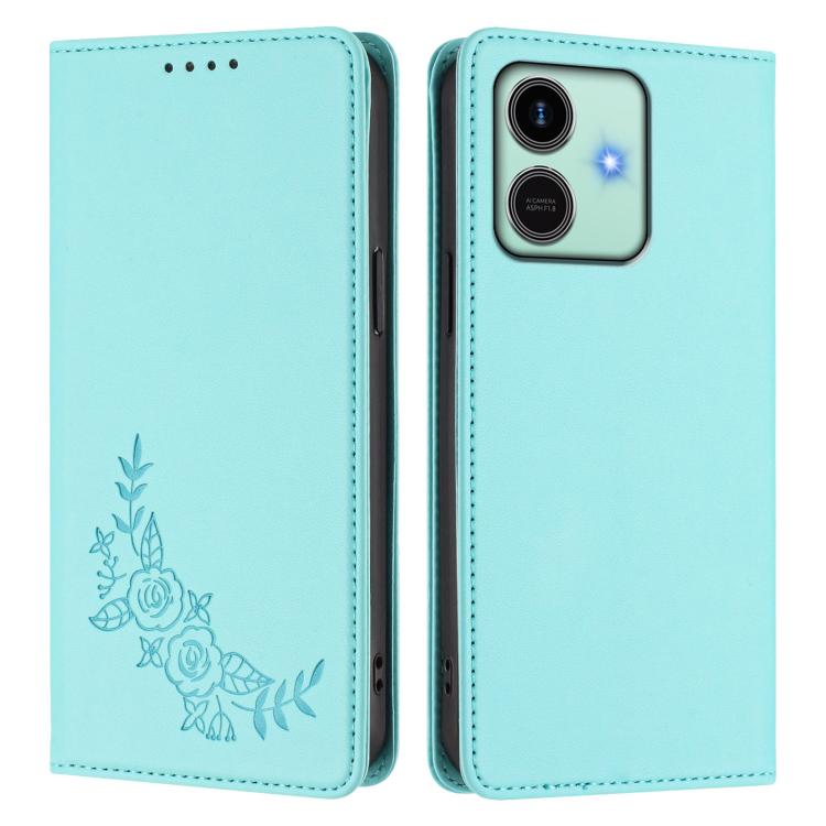 For Honor Play10 4G Peony Embossed Magnetic RFID Vegan Leather Phone Case
