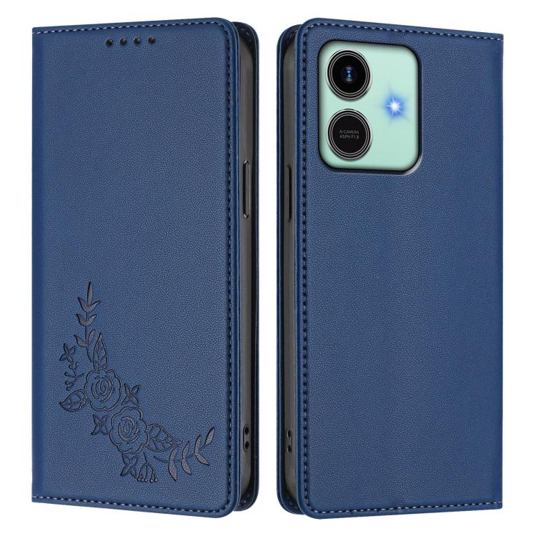 For Honor Play10 4G Peony Embossed Magnetic RFID Vegan Leather Phone Case