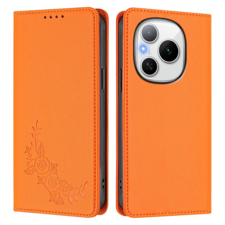 For Honor Power Peony Embossed Magnetic RFID Vegan Leather Phone Case