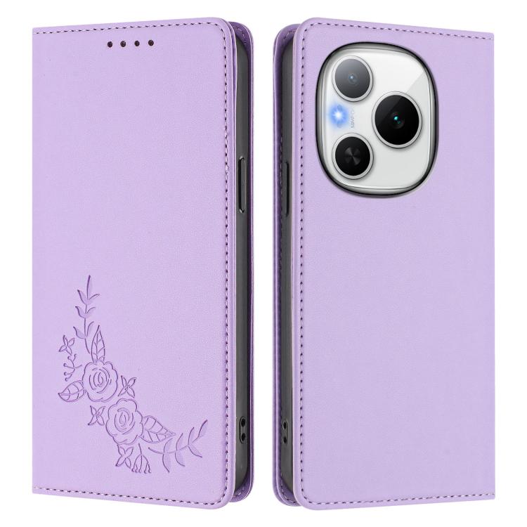 For Honor Power Peony Embossed Magnetic RFID Vegan Leather Phone Case