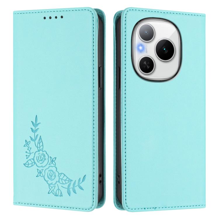 For Honor Power Peony Embossed Magnetic RFID Vegan Leather Phone Case