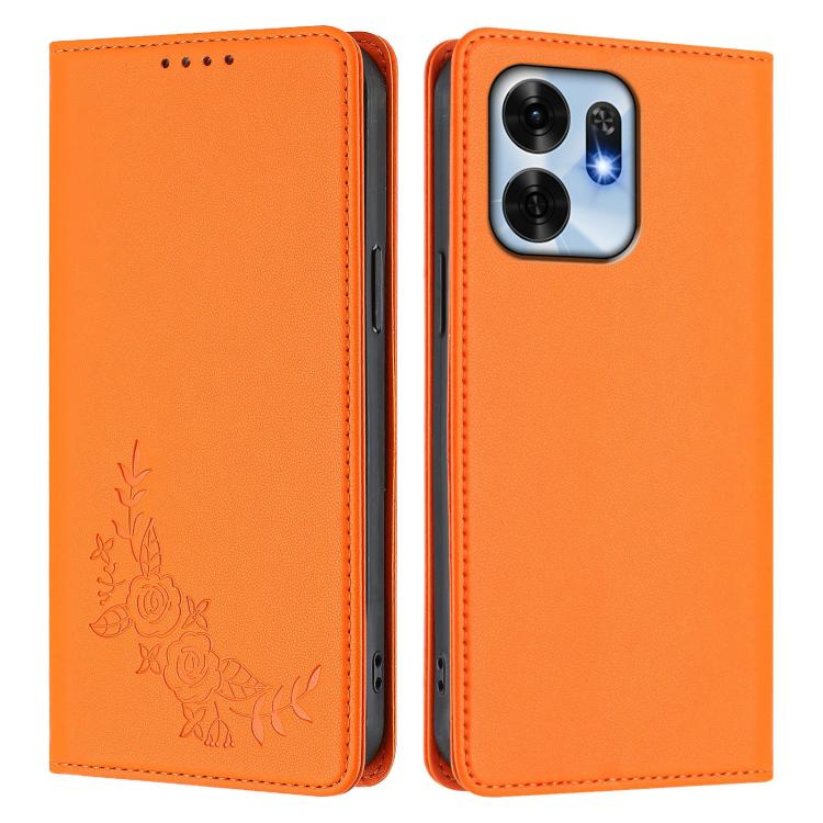 For Honor X6d 5G / Play 60A 5G Peony Embossed Magnetic RFID Vegan Leather Phone Case