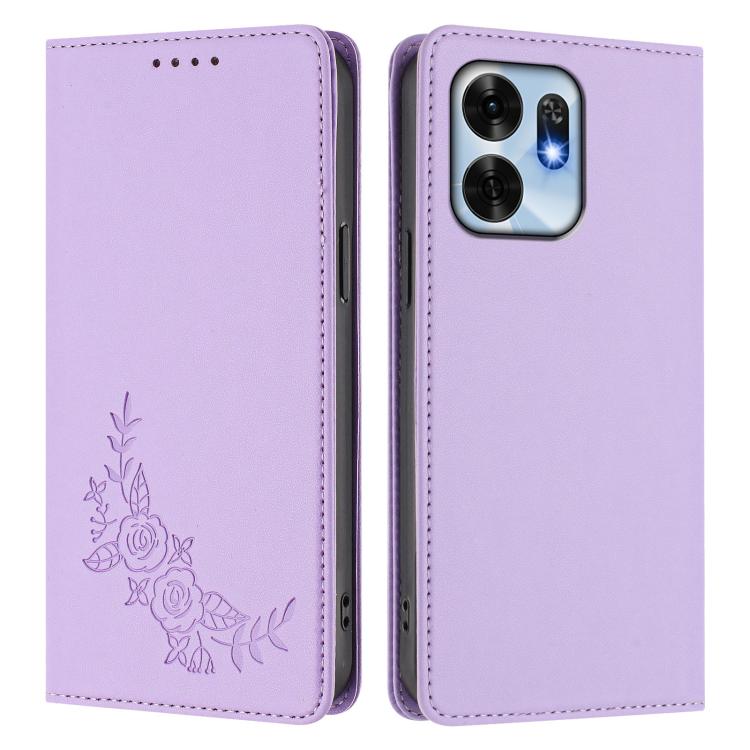 For Honor X6d 5G / Play 60A 5G Peony Embossed Magnetic RFID Vegan Leather Phone Case
