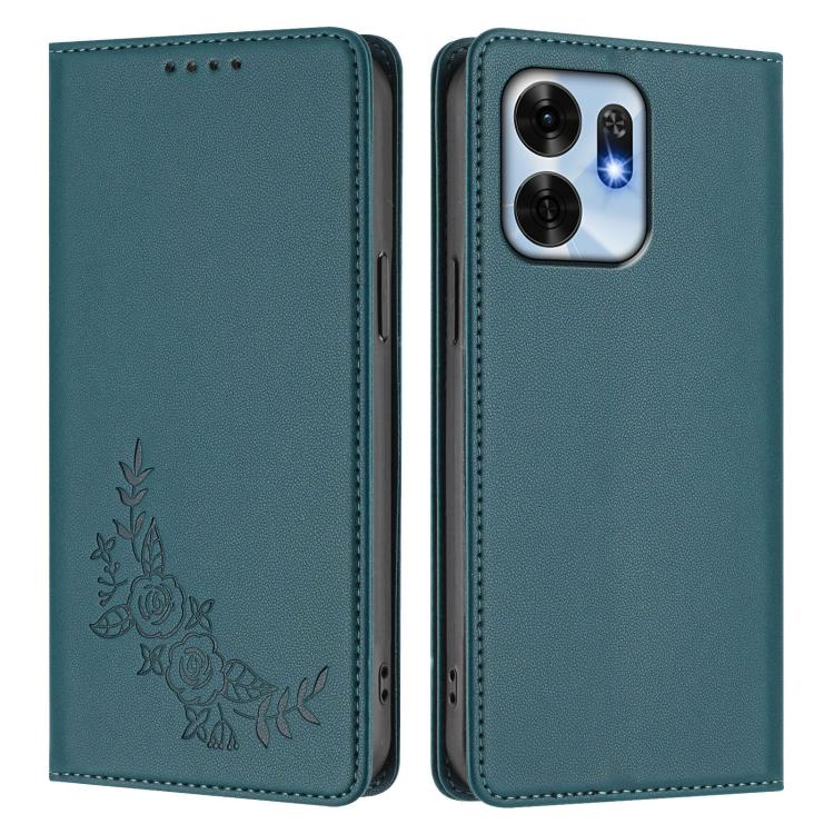 For Honor X6d 5G / Play 60A 5G Peony Embossed Magnetic RFID Vegan Leather Phone Case
