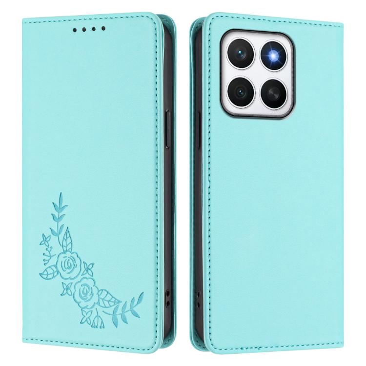 For Honor X8c 4G Peony Embossed Magnetic RFID Vegan Leather Phone Case