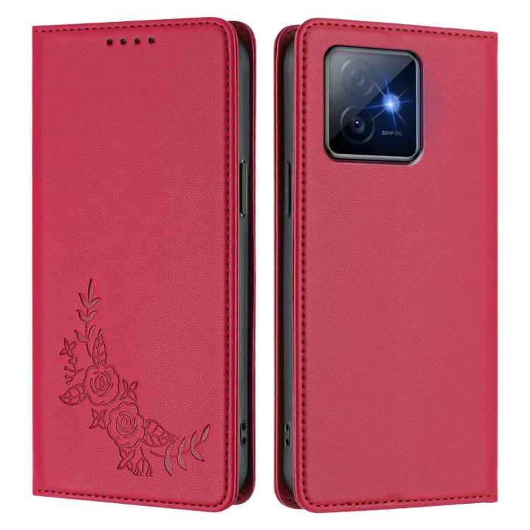 For Honor X60 GT Peony Embossed Magnetic RFID Vegan Leather Phone Case