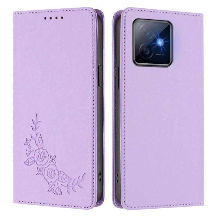 For Honor X60 GT Peony Embossed Magnetic RFID Vegan Leather Phone Case