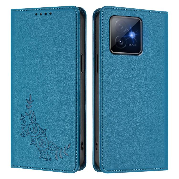 For Honor X60 GT Peony Embossed Magnetic RFID Vegan Leather Phone Case