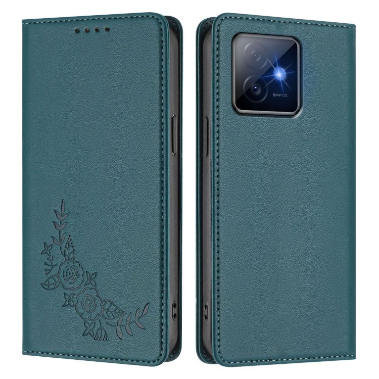 For Honor X60 GT Peony Embossed Magnetic RFID Vegan Leather Phone Case
