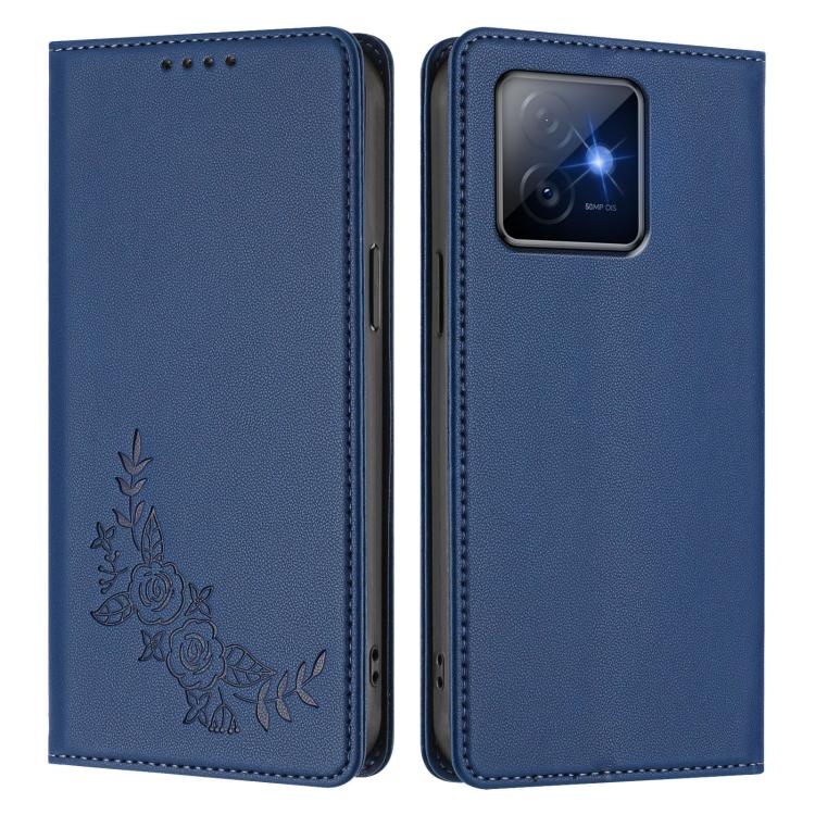 For Honor X60 GT Peony Embossed Magnetic RFID Vegan Leather Phone Case