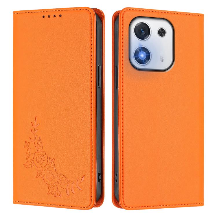 For Honor X70i Peony Embossed Magnetic RFID Vegan Leather Phone Case