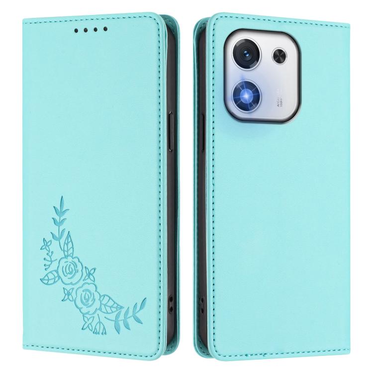 For Honor X70i Peony Embossed Magnetic RFID Vegan Leather Phone Case