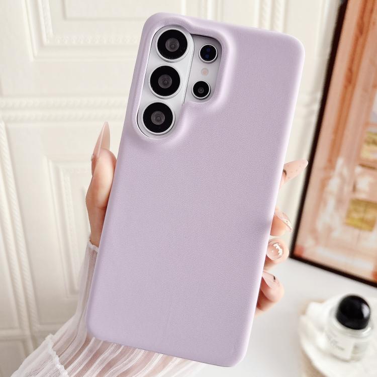 For Samsung Galaxy S26 Ultra 5G Matte Velvet Finish PC + Vegan Leather Phone Case