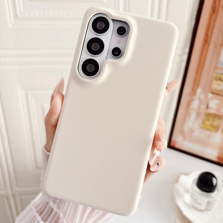 For Samsung Galaxy S26 Ultra 5G Matte Velvet Finish PC + Vegan Leather Phone Case