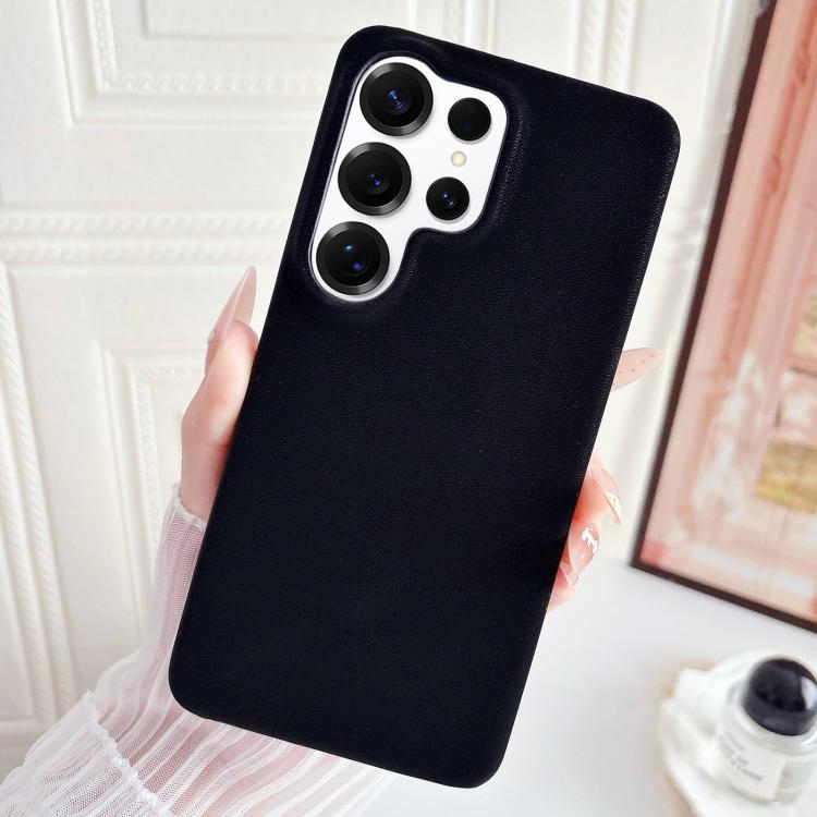 For Samsung Galaxy S25 Ultra 5G Matte Velvet Finish PC + Vegan Leather Phone Case