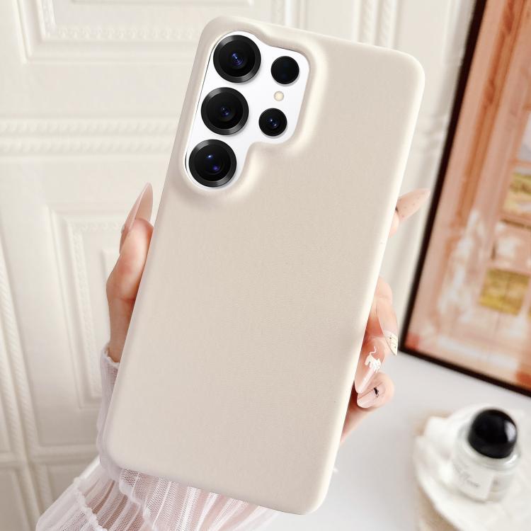 For Samsung Galaxy S25 Ultra 5G Matte Velvet Finish PC + Vegan Leather Phone Case