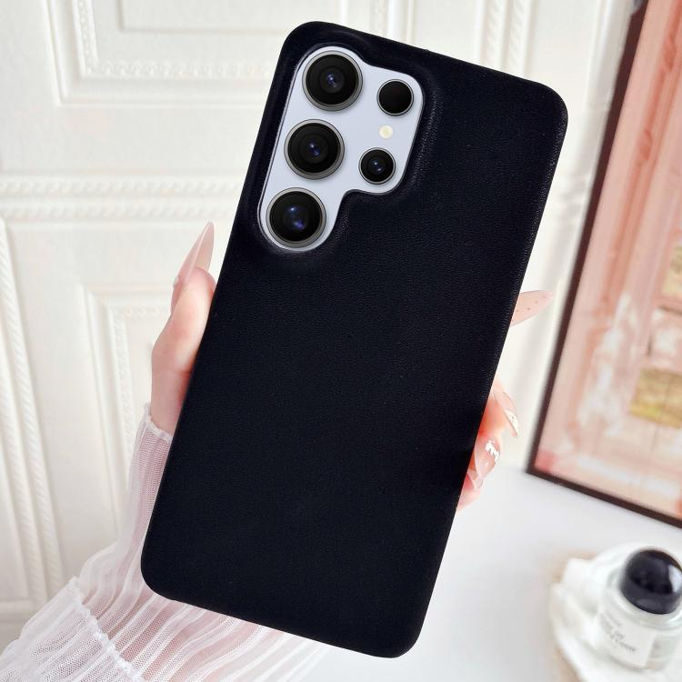 For Samsung Galaxy S24 Ultra 5G Matte Velvet Finish PC + Vegan Leather Phone Case