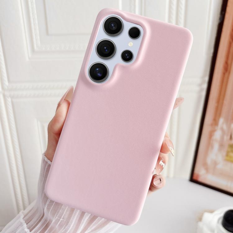For Samsung Galaxy S24 Ultra 5G Matte Velvet Finish PC + Vegan Leather Phone Case