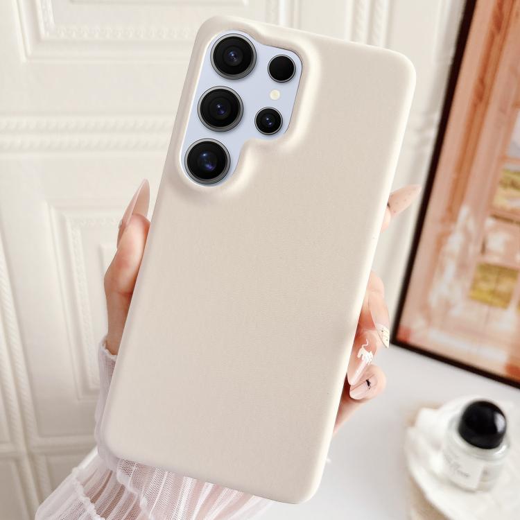 For Samsung Galaxy S24 Ultra 5G Matte Velvet Finish PC + Vegan Leather Phone Case