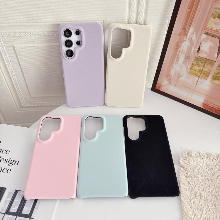 For Samsung Galaxy S25 Ultra 5G Matte Velvet Finish PC + Vegan Leather Phone Case