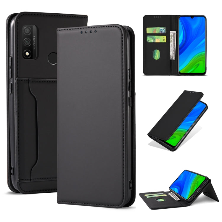 For Huawei P Smart 2020 Strong Magnetism Liquid Feel Horizontal Flip Leather Case with Holder & Card Slots & Wallet