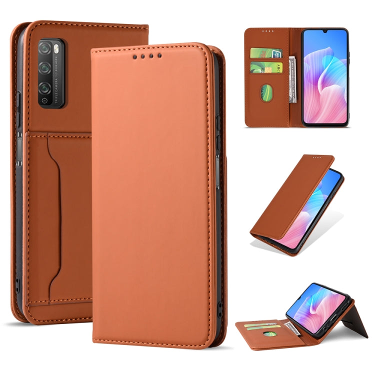 For Huawei Enjoy Z / Enjoy 20 Pro Strong Magnetism Liquid Feel Horizontal Flip Leather Case with Holder & Card Slots & Wallet