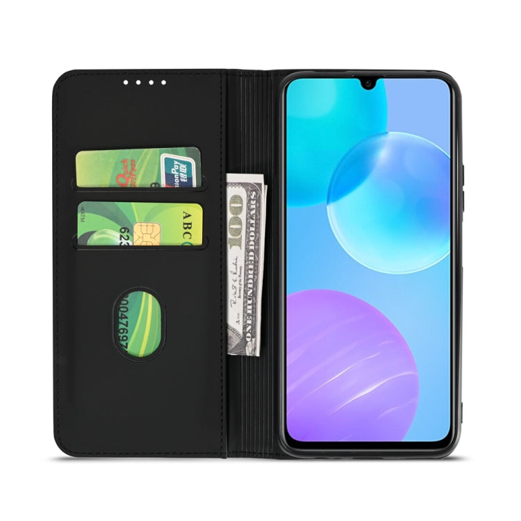 For Huawei Honor 30 Lite Strong Magnetism Liquid Feel Horizontal Flip Leather Case with Holder & Card Slots & Wallet