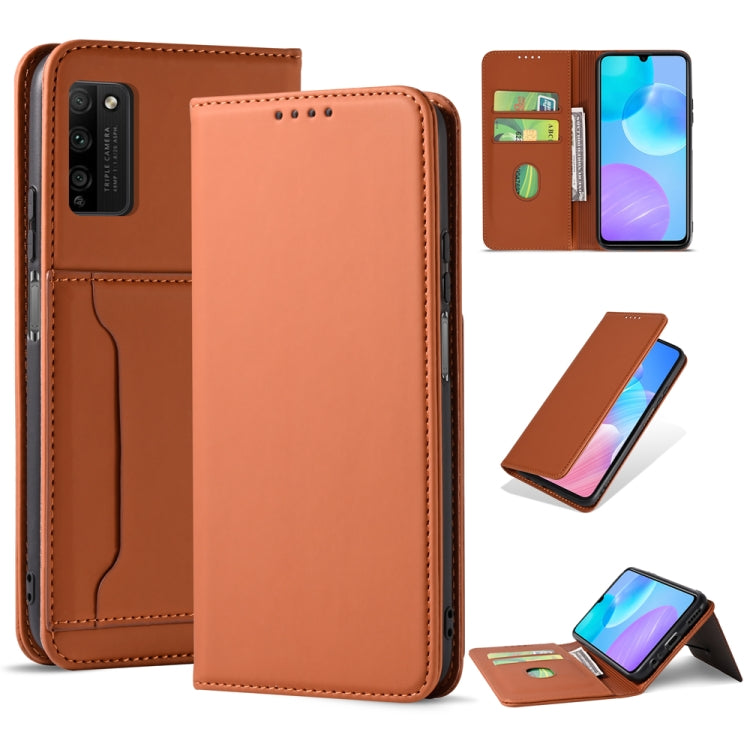 For Huawei Honor 30 Lite Strong Magnetism Liquid Feel Horizontal Flip Leather Case with Holder & Card Slots & Wallet
