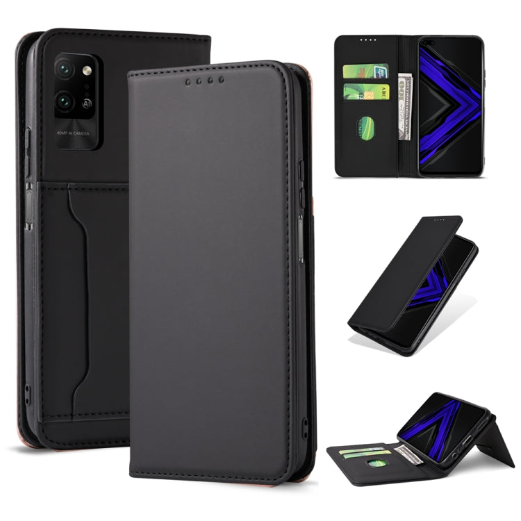 For Huawei Honor Play 4 Pro Strong Magnetism Liquid Feel Horizontal Flip Leather Case with Holder & Card Slots & Wallet