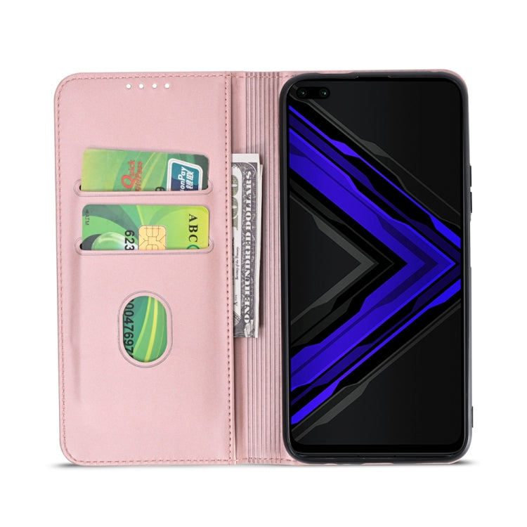 For Huawei Honor Play 4 Pro Strong Magnetism Liquid Feel Horizontal Flip Leather Case with Holder & Card Slots & Wallet