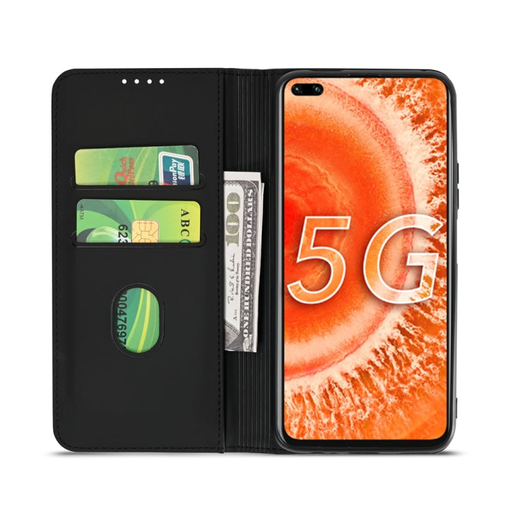 For Huawei Honor V30 Strong Magnetism Liquid Feel Horizontal Flip Leather Case with Holder & Card Slots & Wallet