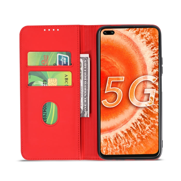 For Huawei Honor V30 Strong Magnetism Liquid Feel Horizontal Flip Leather Case with Holder & Card Slots & Wallet