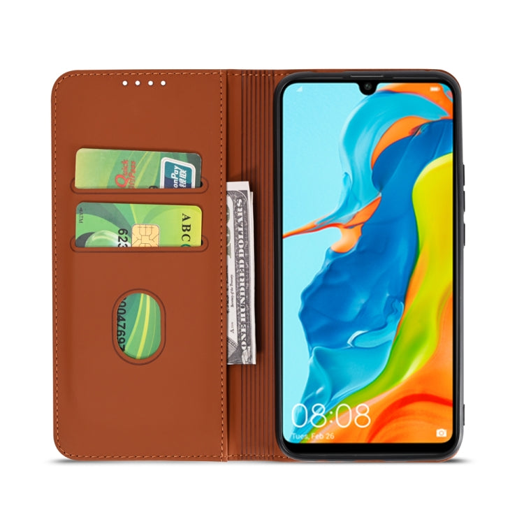 For Huawei P30 Lite / Nova 4e Strong Magnetism Liquid Feel Horizontal Flip Leather Case with Holder & Card Slots & Wallet
