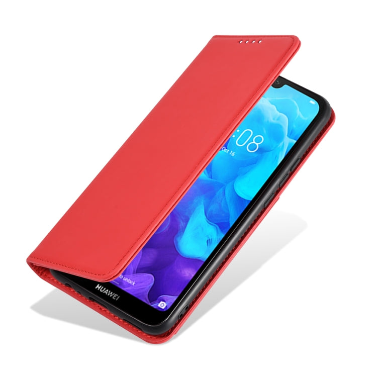 For Huawei Honor 8S / Y5 (2019) Strong Magnetism Liquid Feel Horizontal Flip Leather Case with Holder & Card Slots & Wallet