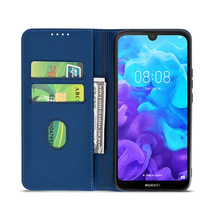 For Huawei Honor 8S / Y5 (2019) Strong Magnetism Liquid Feel Horizontal Flip Leather Case with Holder & Card Slots & Wallet