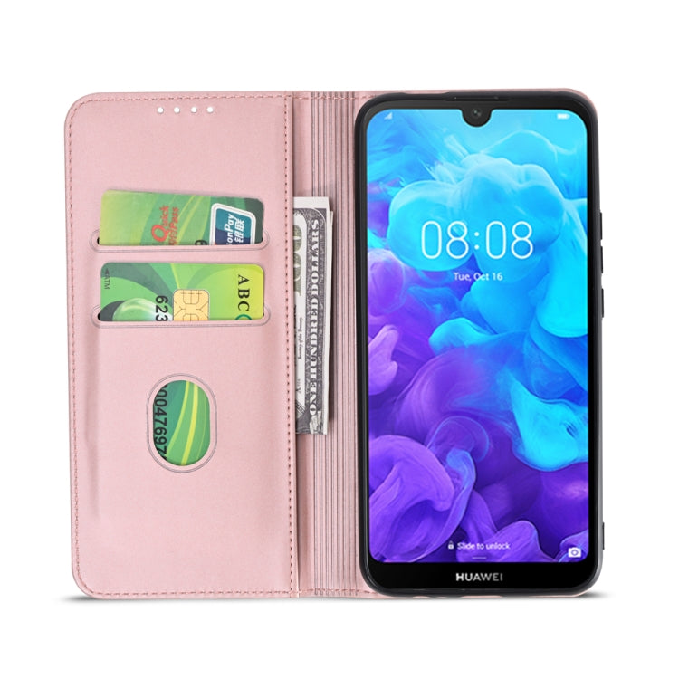 For Huawei Honor 8S / Y5 (2019) Strong Magnetism Liquid Feel Horizontal Flip Leather Case with Holder & Card Slots & Wallet