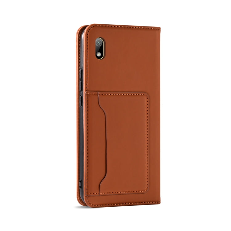 For Huawei Honor 8S / Y5 (2019) Strong Magnetism Liquid Feel Horizontal Flip Leather Case with Holder & Card Slots & Wallet