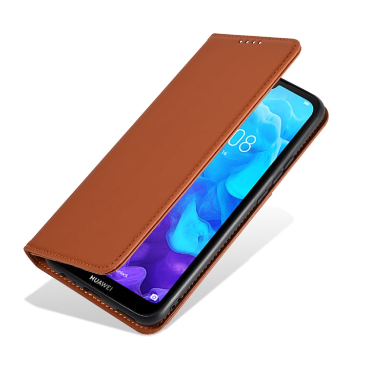 For Huawei Honor 8S / Y5 (2019) Strong Magnetism Liquid Feel Horizontal Flip Leather Case with Holder & Card Slots & Wallet