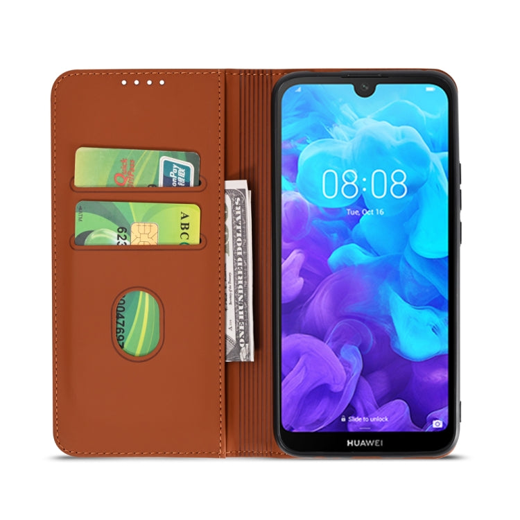 For Huawei Honor 8S / Y5 (2019) Strong Magnetism Liquid Feel Horizontal Flip Leather Case with Holder & Card Slots & Wallet