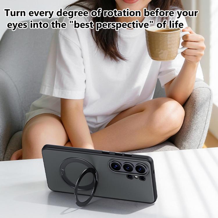 For Samsung Galaxy S25 Ultra 5G Boundless Series Skin Feel Magnetic Holder Phone Case