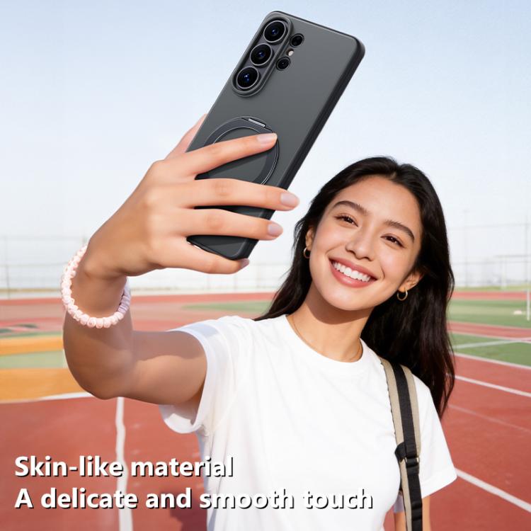 For Samsung Galaxy S25 Ultra 5G Boundless Series Skin Feel Magnetic Holder Phone Case