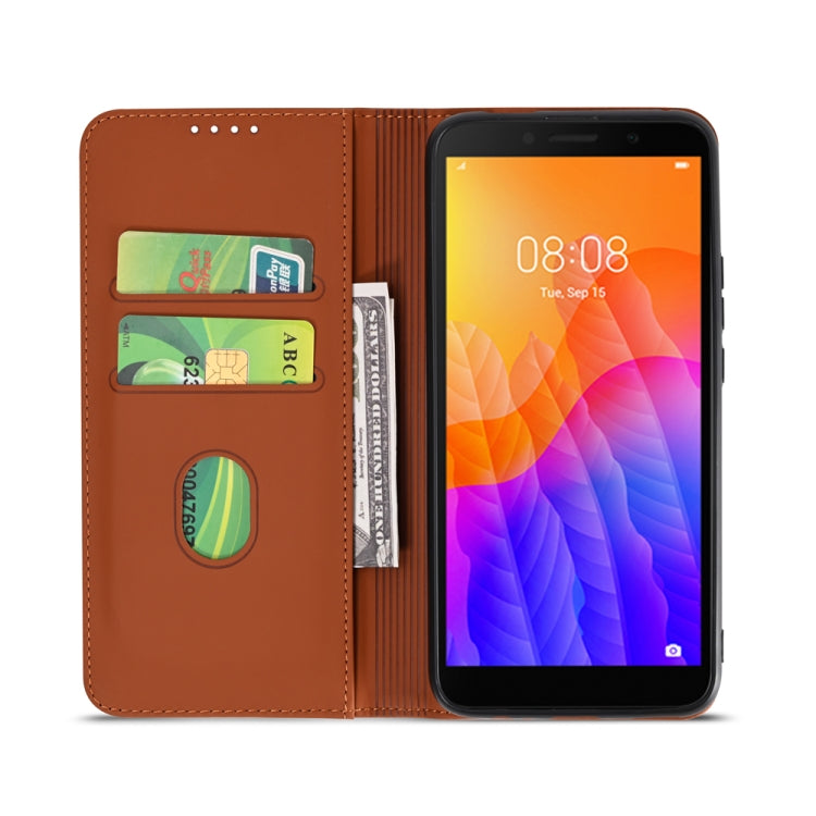 For Huawei Y5P / Honor 9S Strong Magnetism Liquid Feel Horizontal Flip Leather Case with Holder & Card Slots & Wallet