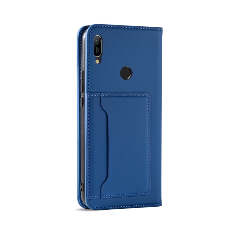 For Huawei Y6(2019) / Honor 8A Strong Magnetism Liquid Feel Horizontal Flip Leather Case with Holder & Card Slots & Wallet