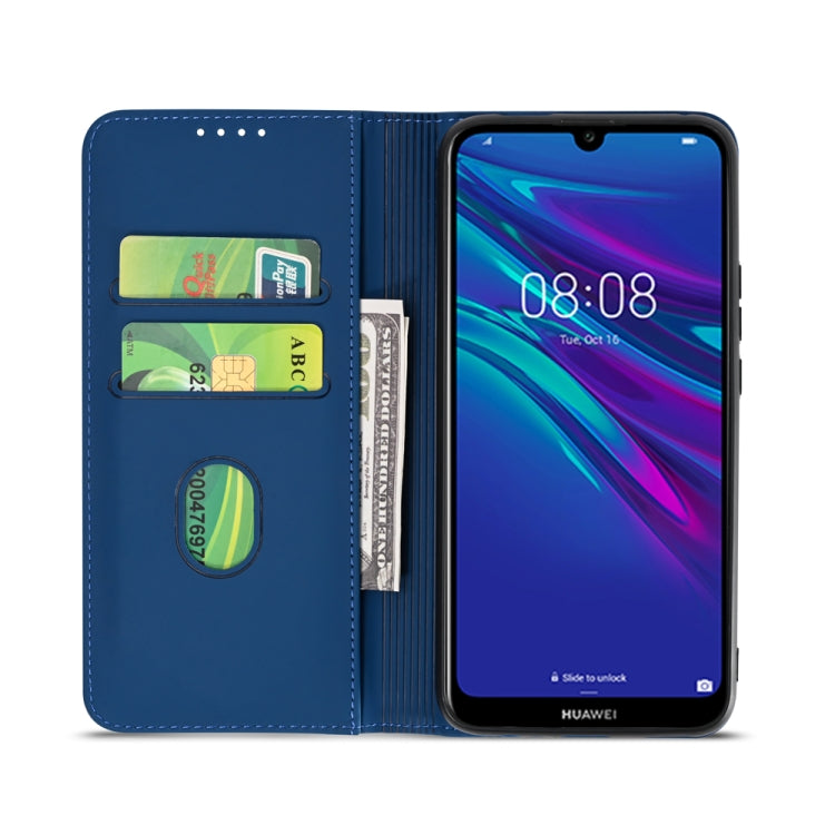 For Huawei Y6(2019) / Honor 8A Strong Magnetism Liquid Feel Horizontal Flip Leather Case with Holder & Card Slots & Wallet