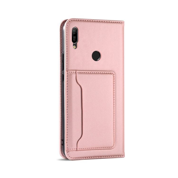 For Huawei Y6(2019) / Honor 8A Strong Magnetism Liquid Feel Horizontal Flip Leather Case with Holder & Card Slots & Wallet