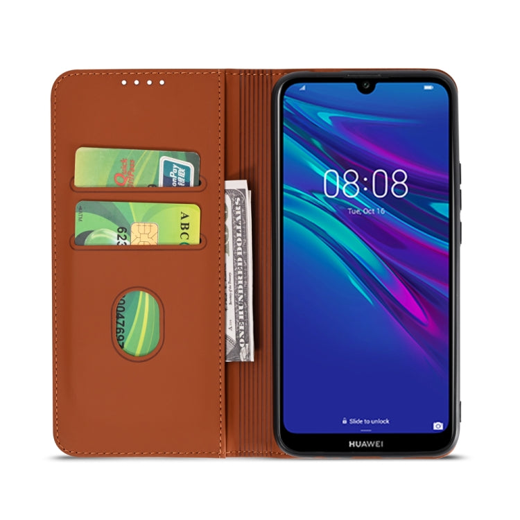 For Huawei Y6(2019) / Honor 8A Strong Magnetism Liquid Feel Horizontal Flip Leather Case with Holder & Card Slots & Wallet